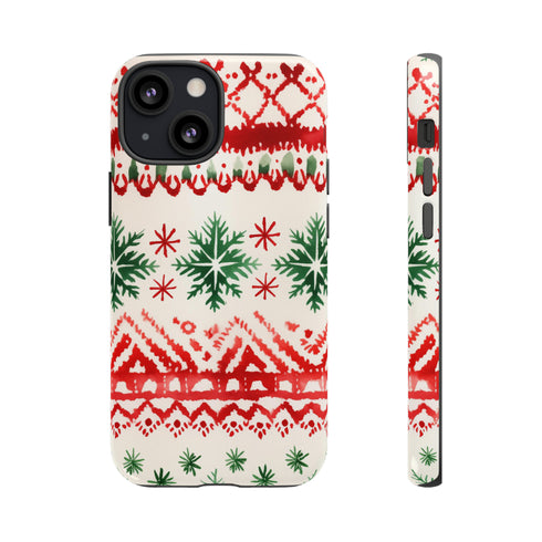Watercolor Study of Christmas Patterns - Impact Resistant Phone Case iPhone 13 Mini Glossy